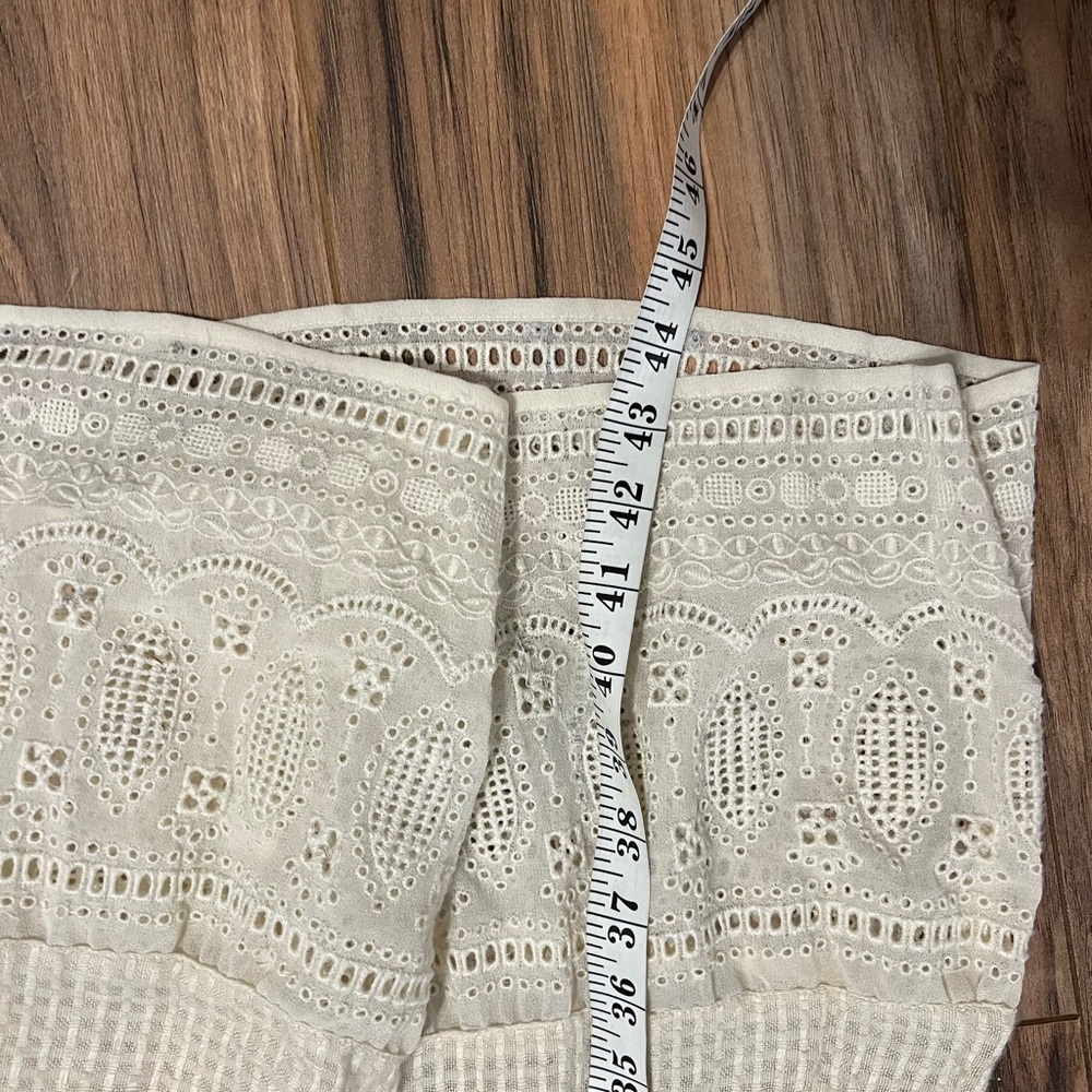 Free People Gemma Eyelet Lace Midi Dress XS Cream Cottage Core Prairie Romantic - Picture 15 of 16